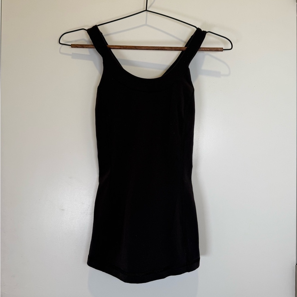 Lululemon Strappy Back Black Sleeveless Athletic Workout Top